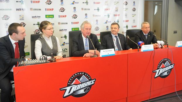 Пресс-конференция руководства IIHF и города Донецка